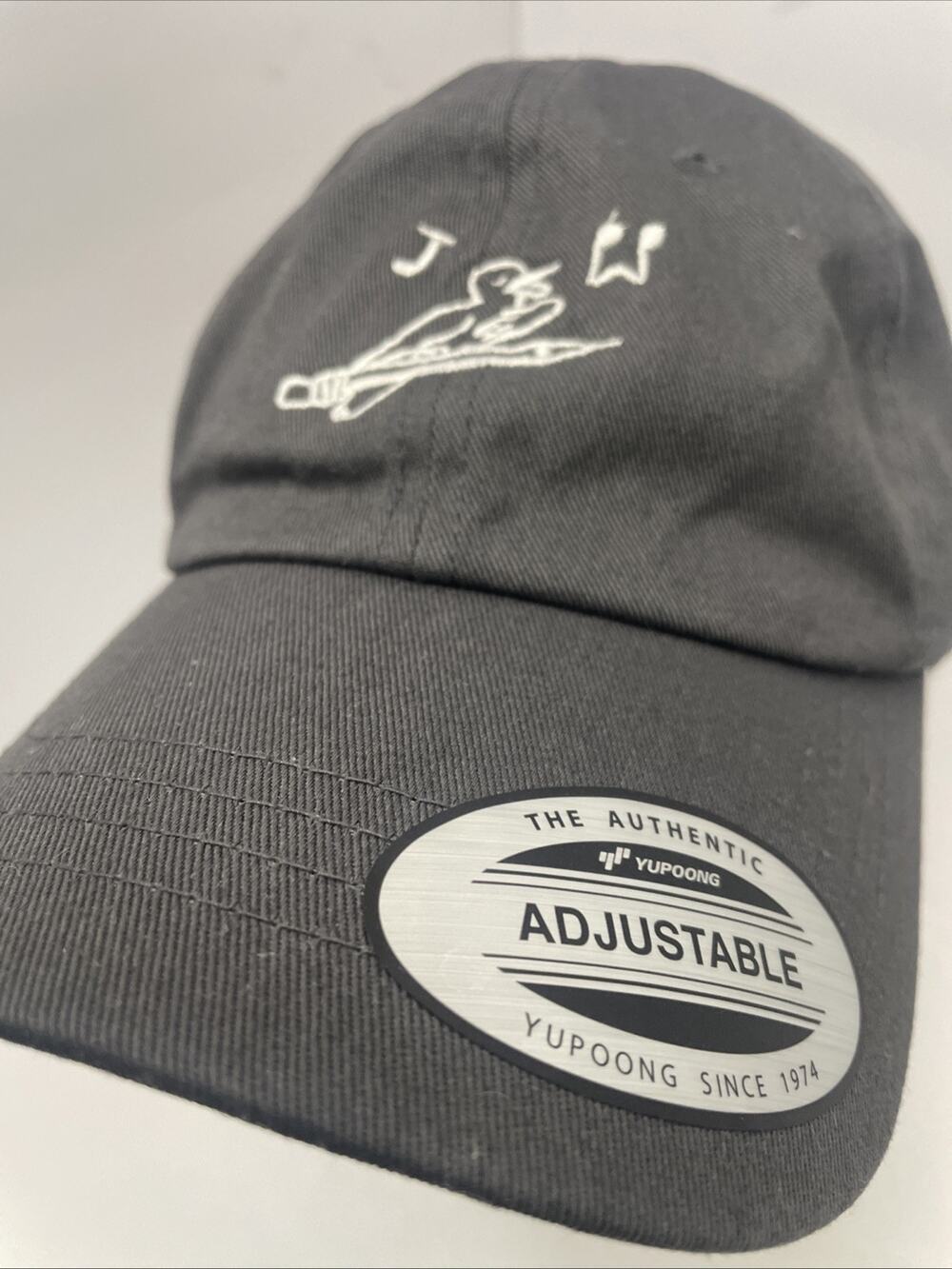 The Authentic Yupoong Singer Bird Gray Hat The Classics 100% Cotton Adjustable